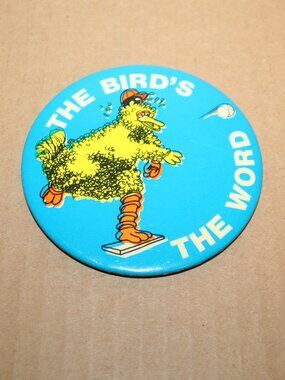 Vtg. The Bird Mark Fidrich 3.5 Sports Detroit Tigers Round Metal Button Pin